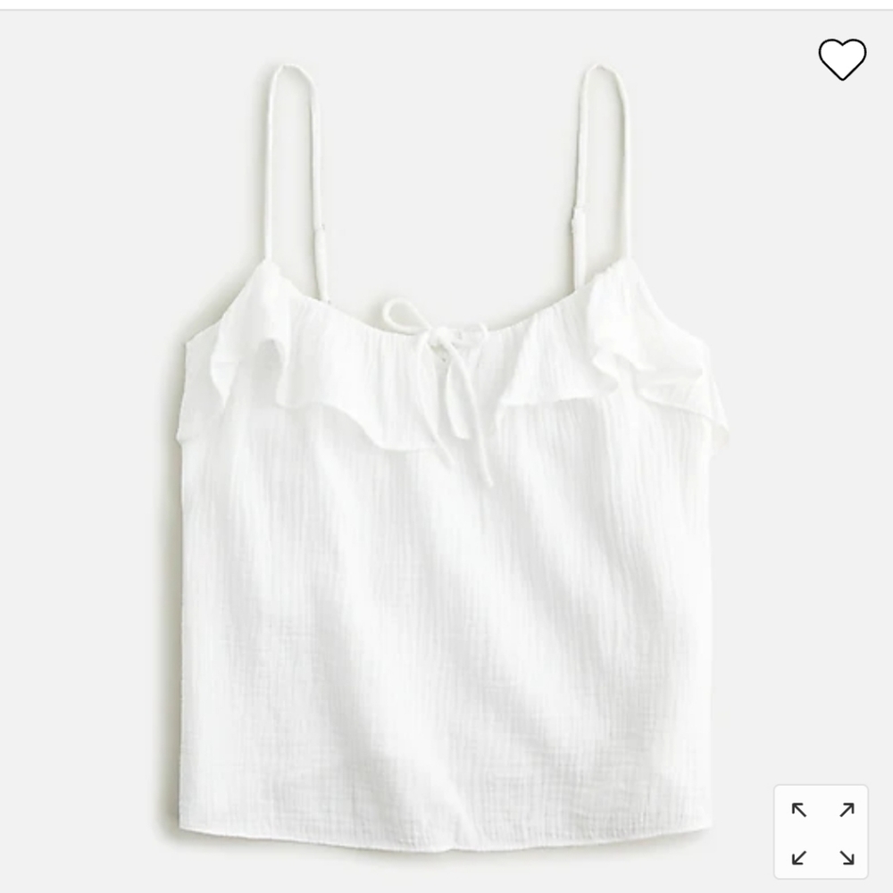 NWT J. Crew rufflle cami top, XS